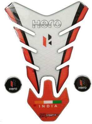 S.R Grafix Hero white Red Bike Tank Pad