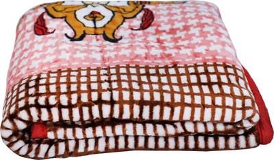 RIAN Printed Single Mink Blanket for  Mild Winter(Polyester, Red)