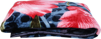 RIAN Floral Single Mink Blanket for  Heavy Winter(Polyester, Blue)