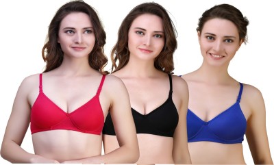 In Beauty Women T-Shirt Non Padded Bra(Blue, Black, Red)