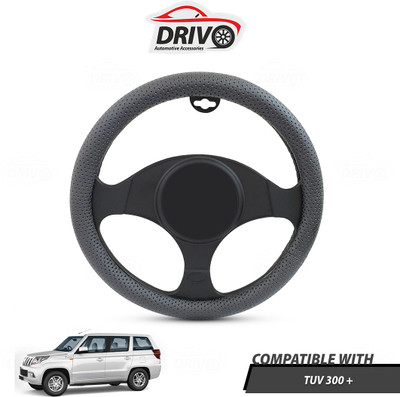 Drivo Steering Cover For Mahindra TUV 300(Grey, Leatherite)
