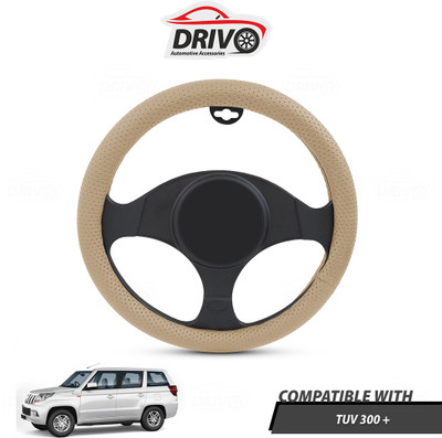 Drivo Steering Cover For Mahindra TUV 300(Beige, Leatherite)