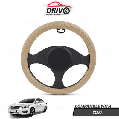 Drivo Steering Cover For Nissan Teana(Beige, Leatherite)