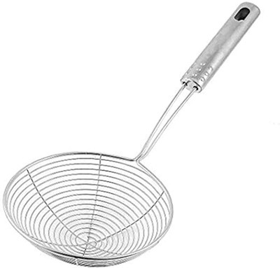 CLICKKART Skimmer 16cms Deep Frying Basket (Steel Pack of 1) Collapsible Strainer(Silver Pack of 1)