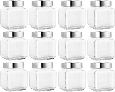 Machak Glass Tea Coffee & Sugar Container  - 600 ml(Pack of 12, Clear)