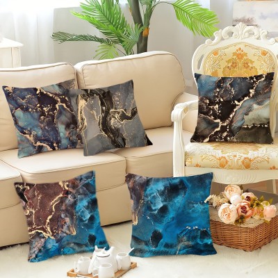 ks craft Velvet, Dupion Silk Cushions & Pillows Cover(Pack of 5, 40 cm*40 cm, Multicolor)