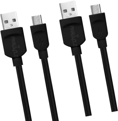 Pinnaclz Micro USB Cable 3 A 1 m A-250MU(Compatible with All Smart Phones, Tablets and Devices With Micro USB port, Black, Pack of: 2)