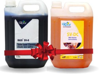 rasi TOILET CLEANER 5ltr. DISH WASH 5ltr. Dish Cleaning Gel(Floral, 2 x 5 L)