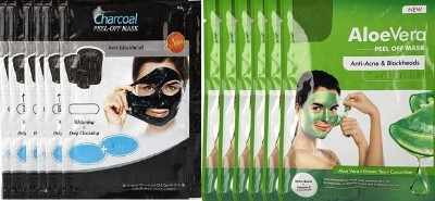 ADJD Naturals Ultimate Combo Pack of Peel off Mask for Men & Women Charcoal, AloeVera(324 ml)