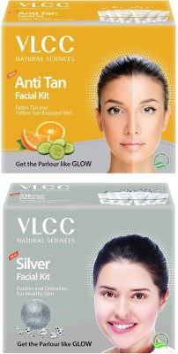 VLCC Anti Tan & Silver Premium Facial Kit Combo Tube Packing Pack of 2 (60gm X 2)(2 x 60 g)