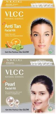 VLCC Anti Tan & Pearl Premium Facial Kit Tube Packing Combo Pack of 2 (60gm X 2)(2 x 60 g)