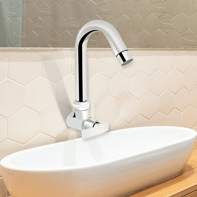Flipkart SmartBuy SCBR-044801 Fine Quality MZ03 360° Swivel Sink Cock Brass, Chrome Finish Pillar Tap Faucet(Wall Concealed Installation Type)