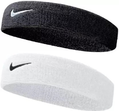 GENXTRA White and Black Head Band Premium Quality (Pack of 2) Fitness Band(White, Black, Pack of 2)