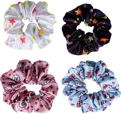 NNR PRINTED SATIN SILK HAIR SCRUNCHIES Rubber Band(Multicolor)