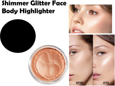YAWI Powdery Makeup Face Glow Highlight Brighten Shimmer Make Professional Look Highlighter(COPPER)