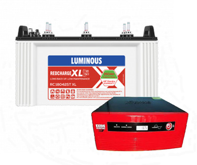 LUMINOUS RC 18042ST XL+Exide GQP 850 (12V) Tubular Inverter Battery (150 AH)