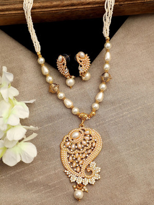 Rhosyn Alloy White, Gold Jewellery Set(Pack of 1)