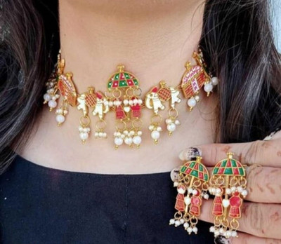 SONI Alloy Gold-plated Multicolor Jewellery Set(Pack of 1)