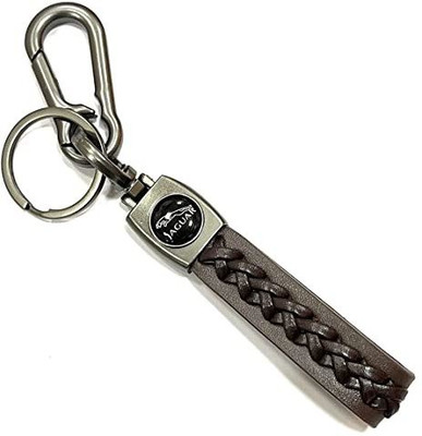 KYOP brown zig zag leather strap keychain Key Chain