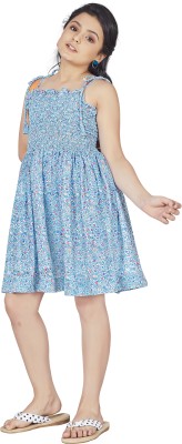 Billion Girls Above Knee Casual Dress(Blue, Sleeveless)