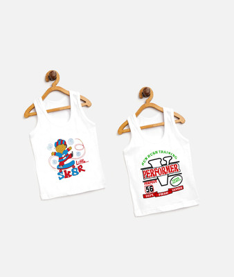 Neeba Vest For Baby Boys Cotton Blend(White, Pack of 2)