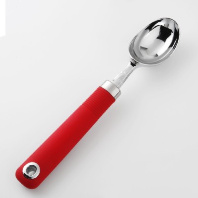 YANCI Heavy Duty Stainless Steel Ice Cream Scooper with Non-Slip Rubber Grip (Red) Kitchen Scoop