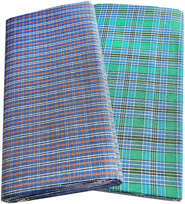 VASTRAM Checkered Blue Lungi