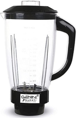 Gemini Heavy Juicer Jar for Mixer Grinder Juicer Jar ABS Plastic Transparent, Black Mixer Juicer Jar(1500 ml)