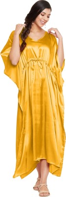 Gypsie Blu Women Nighty with Robe(Yellow)