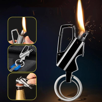 WunderVoX Reusable Three-in-one Match Igniter, Lighter Key Ring Bottle Opener-X23 Reusable Three in one Match Igniter, Lighter Key Ring Bottle Opener Pocket Lighter(Silver)
