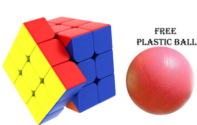 SHALAFI HighSpeed Smooth Turning Magic Cube Learning Educational Toy Puzzle+Plastic Ball(2 Pieces)