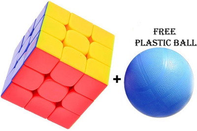 SHALAFI High Speed Educational Cube Puzzle Smart Activity Cube Game Toy +Plastic Ball(2 Pieces)