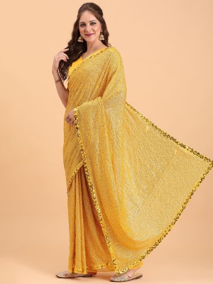 Sangria Embellished Bollywood Georgette Saree(Mustard)