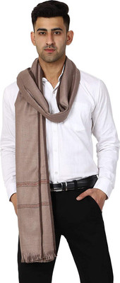 Braid N Cord Polyester Wool Blend Self Design Men Shawl(Dark Blue)