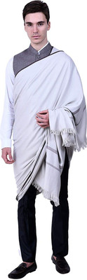 Braid N Cord Polyester Wool Blend Self Design Men Shawl(Grey)