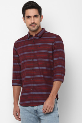 Allen Solly Men Striped Casual Red Shirt