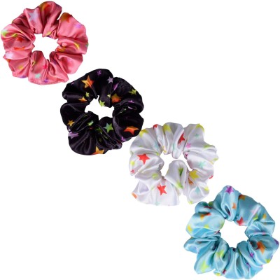 NNR PRINTED SATIN SILK HAIR SCRUNCHIES Rubber Band(Multicolor)