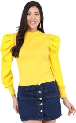 pinkbebs Formal Solid Women Yellow Top