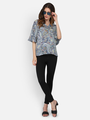 Fbella Casual Ethnic Motifs Women Multicolor Top