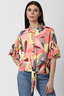 FOREVER 21 Casual Floral Print Women Multicolor Top