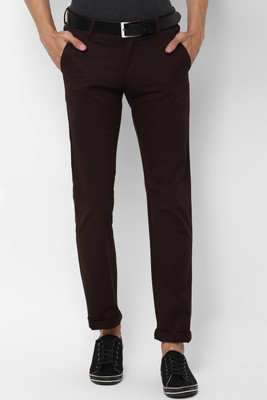 Allen Solly Slim Fit Men Brown Trousers