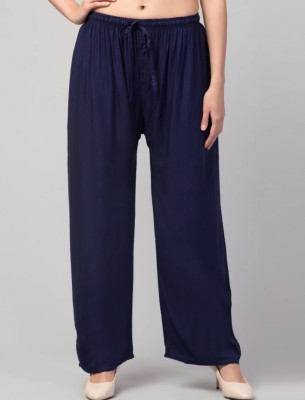 BorntwoTrend Relaxed Women Blue Trousers