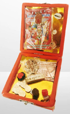 A1 Laxmi Ganesh Shri Panchmukhi Hanuman Kavach Wooden Box , 9 items box Brass Yantra(Pack of 1)