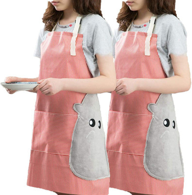 Spatlus Polyester Chef's Apron - Free Size(Red, Pack of 2)