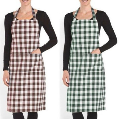 Hommie Cotton Home Use Apron - Free Size(Maroon, Green, Pack of 2)