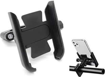 AIRSKY Motorcycle Handlebar Mobile Holder Sturdy Aluminum Alloy 360° Rotating Bicycle Bike Mobile Holder(Black)