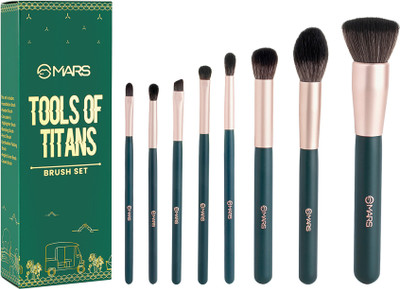 MARS Tools of Titans Synthetic & Super Soft ,Perfect Makeup Look cruelty Free Brush(Pack of 8)