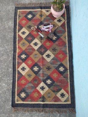 jute wool rug Multicolor Wool, Jute Area Rug(3 ft,  X 5 ft, Rectangle)