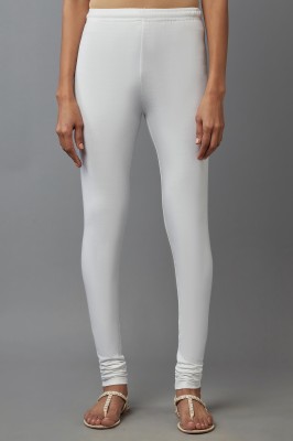 W Ankle Length Ethnic Wear Legging(White, Solid)