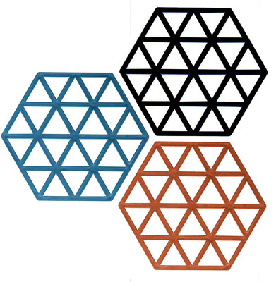 Spatlus Hexagon Reversible PVC Coaster Set(Pack of 3)